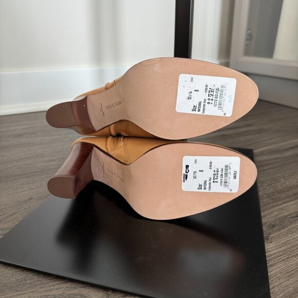 Veronica Beard Viv Booties Natural Leather Upper Ankle Heeled Buckle Boots 8.5 - Picture 7 of 7